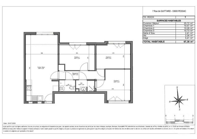 Appartement F4 à louer - 4 pièces - 67.38 m2 - PESSAC - 33 - AQUITAINE - Century 21 A.C.O